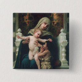 Bóton Quadrado 5.08cm Madonna e botão da criança