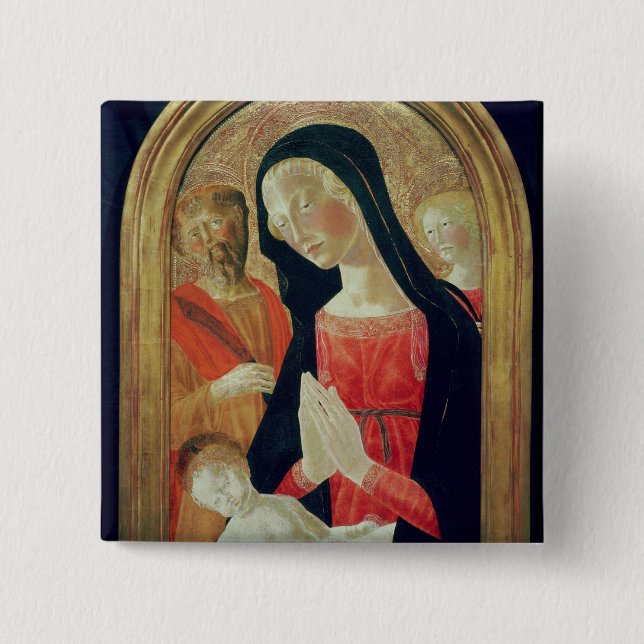 Bóton Quadrado 5.08cm Madonna e criança (Frente)