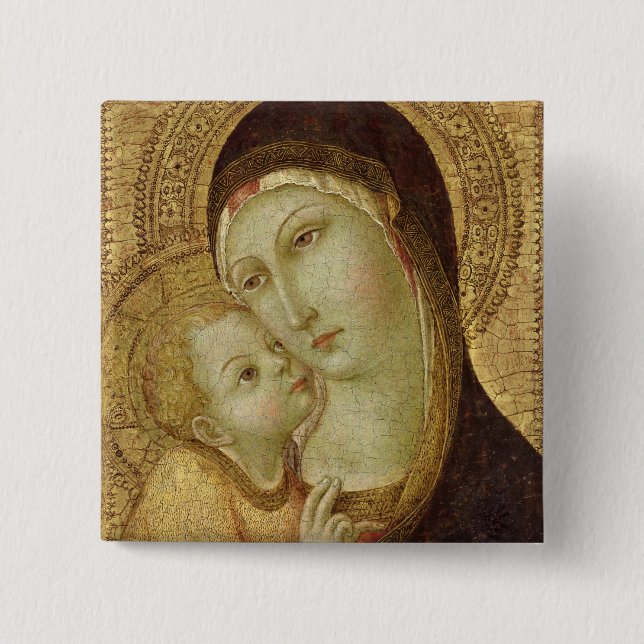 Bóton Quadrado 5.08cm Madonna e criança 2 (Frente)