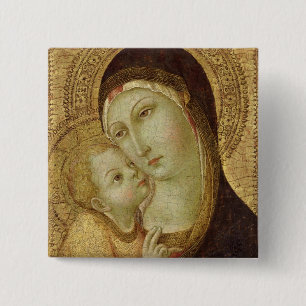 Bóton Quadrado 5.08cm Madonna e criança 2