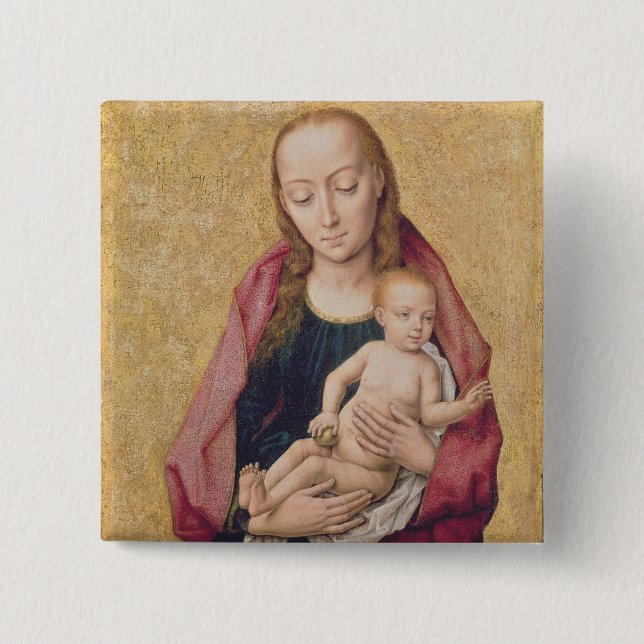 Bóton Quadrado 5.08cm Madonna e criança 2 (Frente)