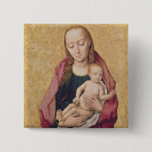 Bóton Quadrado 5.08cm Madonna e criança 2