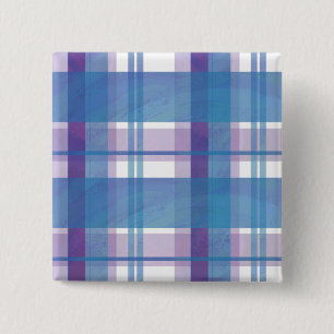 Bóton Quadrado 5.08cm Madras Xadrez Azul e Roxo