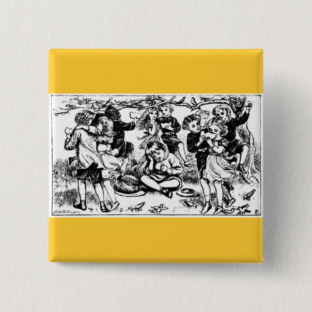 Bóton Quadrado 5.08cm Madre Goose (Frente)