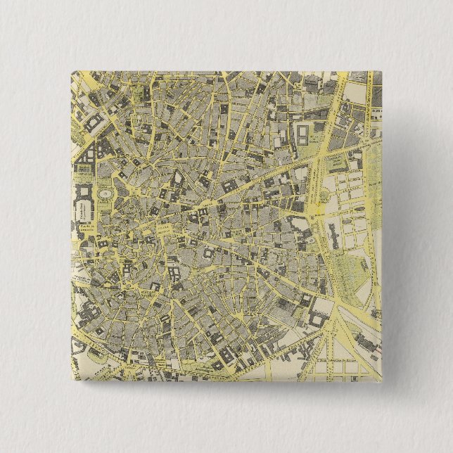 Bóton Quadrado 5.08cm Madrid (Frente)