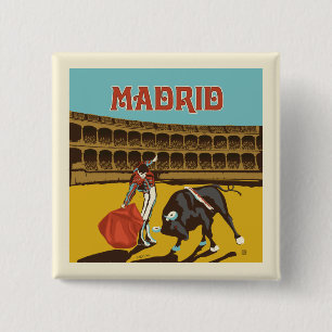 Bóton Quadrado 5.08cm Madrid, Espanha