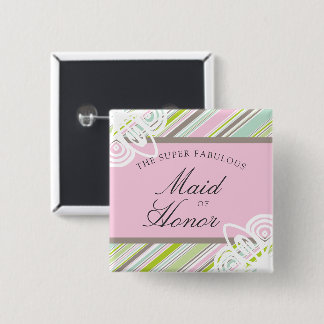 Bóton Quadrado 5.08cm MADRINHA DE CASAMENTO Nome de etiqueta de Casament