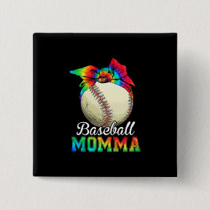Bóton Quadrado 5.08cm Mãe Art Baseball Momma Birthday