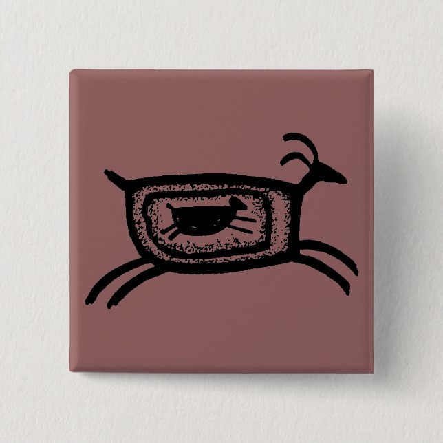 Bóton Quadrado 5.08cm Mãe cabra-BW (Frente)