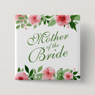 Bóton Quadrado 5.08cm Mãe da noiva que Wedding o botão do Pin