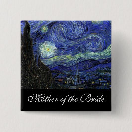 Bóton Quadrado 5.08cm Mãe da noiva Starry Night