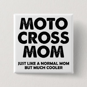 Bóton Quadrado 5.08cm Mãe de Motocross Lindo Crachá de Botão de Moto de
