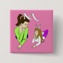 Bóton Quadrado 5.08cm mãe e filha bunnygirl