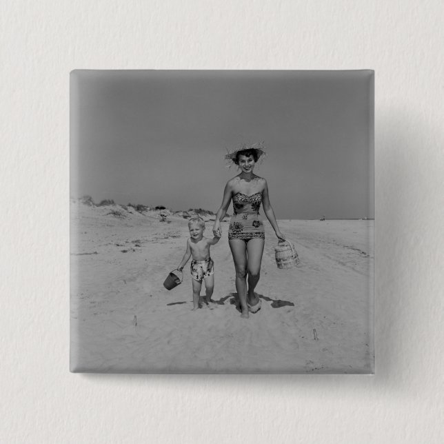 Bóton Quadrado 5.08cm Mãe e filho (Frente)