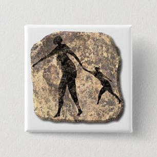 Bóton Quadrado 5.08cm Mãe e pedra-criança