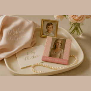 Bóton Quadrado 5.08cm Mãe Elegante do Coral-de-Groom