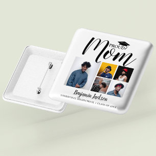 Bóton Quadrado 5.08cm Mãe Moderna Orgulhosa Camiseta de Formatura de 5