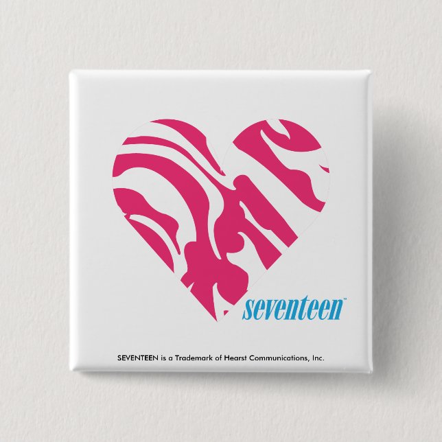 Bóton Quadrado 5.08cm Magenta 2 da zebra (Frente)