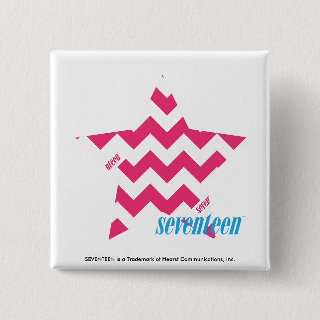 Bóton Quadrado 5.08cm Magenta 2 do ziguezague (Frente)