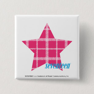 Bóton Quadrado 5.08cm Magenta 3 da xadrez