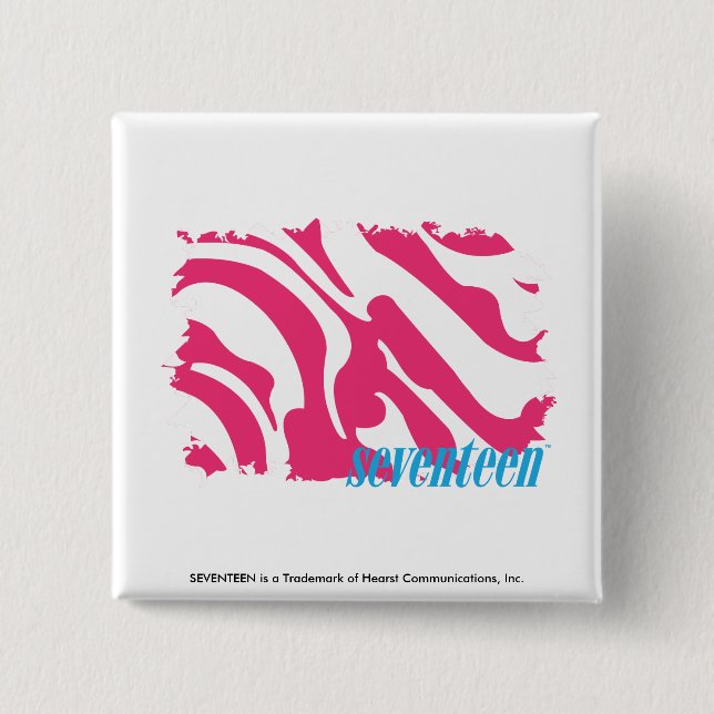 Bóton Quadrado 5.08cm Magenta 3 da zebra (Frente)