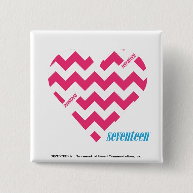 Bóton Quadrado 5.08cm Magenta 3 do ziguezague (Frente)