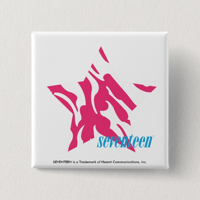 Bóton Quadrado 5.08cm Magenta 4 da zebra (Frente)