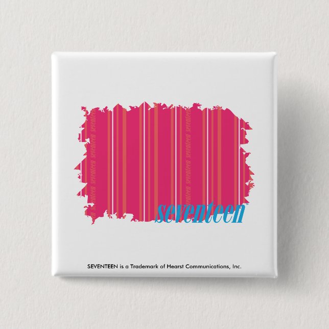 Bóton Quadrado 5.08cm Magenta fina 2 das listras (Frente)