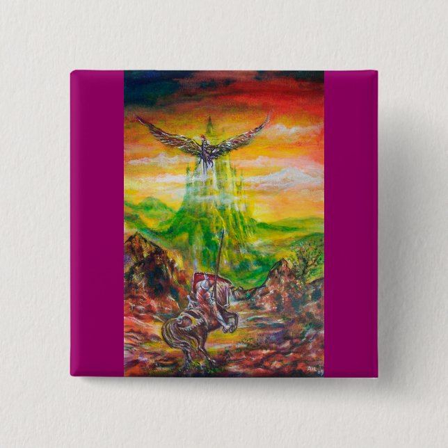 BÓTON QUADRADO 5.08CM MAGIC DUEL ENTRE BRADAMANT E NEGROMANCER (Frente)