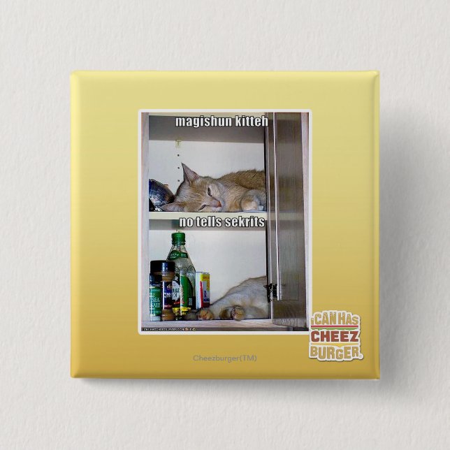 Bóton Quadrado 5.08cm Magishun Kitteh (Frente)