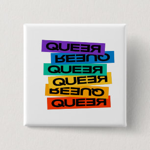 Bóton Quadrado 5.08cm Magnet Do Carro. LGBT+Orgulho. Queer.