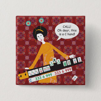 Bóton Quadrado 5.08cm Mah Jongg C Hand Button