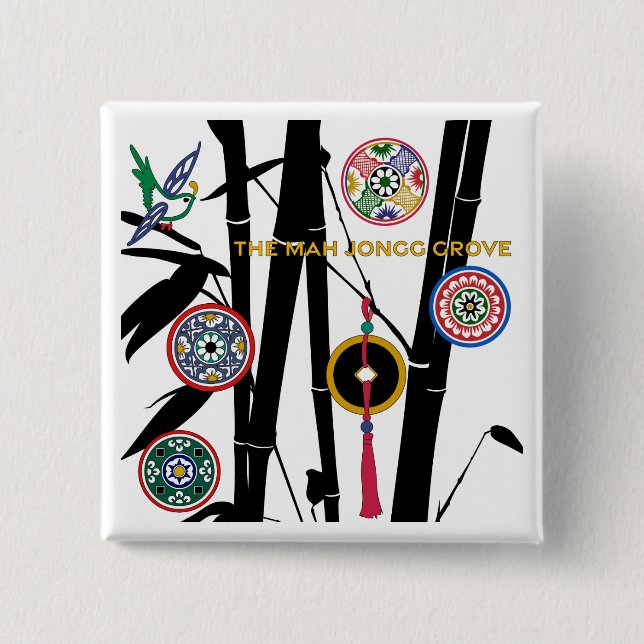 Bóton Quadrado 5.08cm Mah Jongg Grove (Frente)