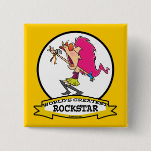 BÓTON QUADRADO 5.08CM MAIOR CARTÃO FEMININO ROCKSTAR DO MUNDO
