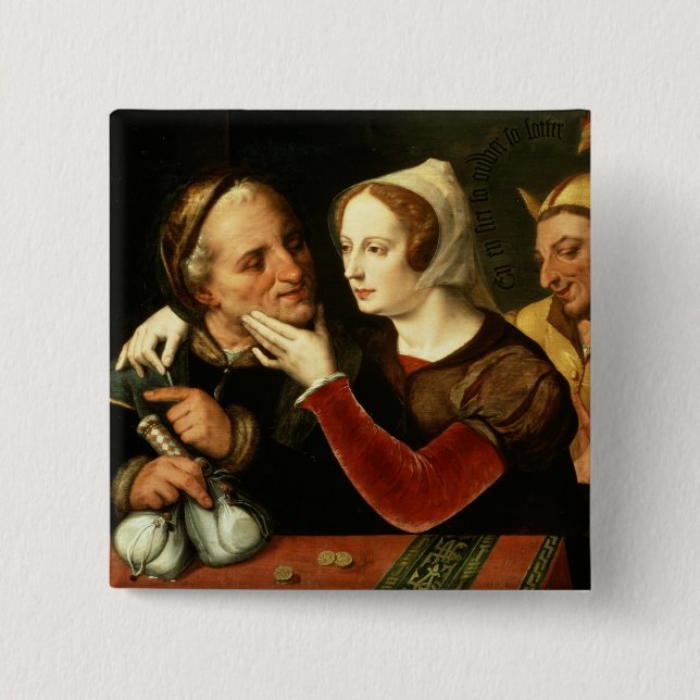 Bóton Quadrado 5.08cm Mais velho torna-se, mais louco torna-se (Frente)