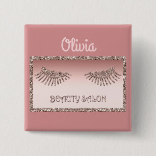 Bóton Quadrado 5.08cm Makeup Artist Eyes Lashes Glitter Drives Spark Bea