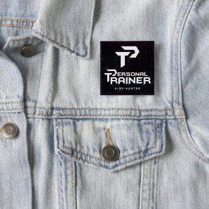 Bóton Quadrado 5.08cm Malhação Personalizada do Treinador Pessoal