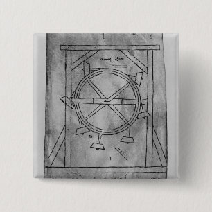 Bóton Quadrado 5.08cm Malhos e roda do movimento suposta perpétuo