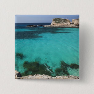 Bóton Quadrado 5.08cm Malta, Ilha Comino, A Lagoa Azul