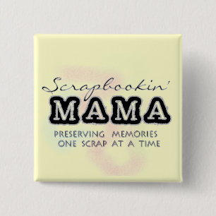 Bóton Quadrado 5.08cm Mama Camiseta e presentes de Scrapbooking
