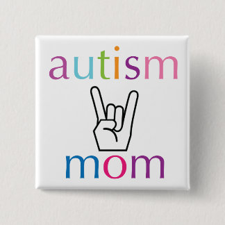 Bóton Quadrado 5.08cm Mamã do autismo