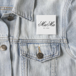 Bóton Quadrado 5.08cm Mama Est Personalizado Elegante Desenho de Botão C