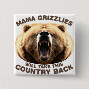 Bóton Quadrado 5.08cm Mama Grizzlies