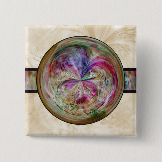 Bóton Quadrado 5.08cm Mandala abstrata da bolha com fita