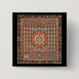 Bóton Quadrado 5.08cm Mandala de Taizokai