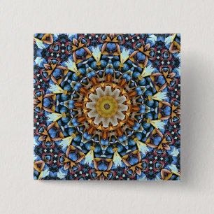 Bóton Quadrado 5.08cm Mandala geométrica - personalizada
