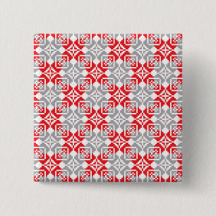 Bóton Quadrado 5.08cm Manhã letã - SN - padrão geométrico VI