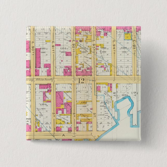 Bóton Quadrado 5.08cm Manhatten, Nova York 8 (Frente)