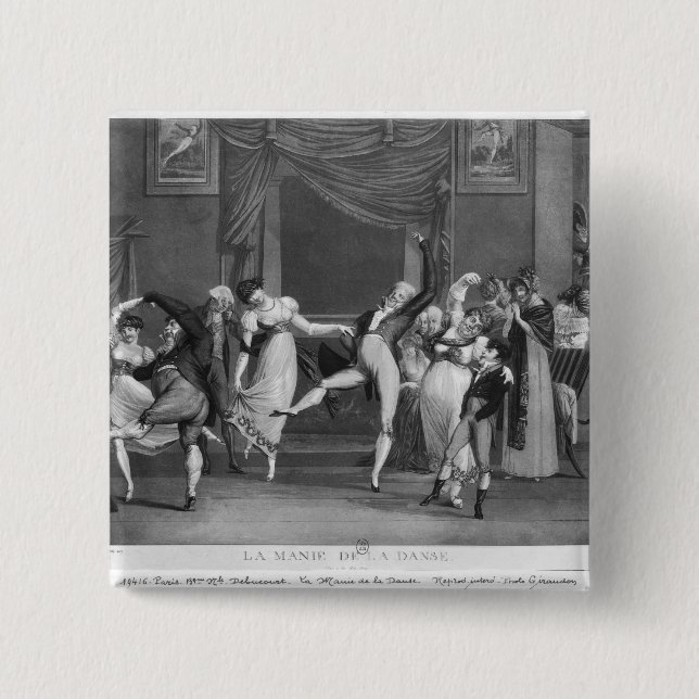 Bóton Quadrado 5.08cm Mania da dança, 1809 (Frente)