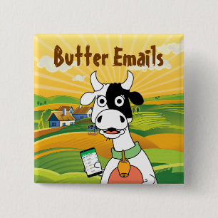 Bóton Quadrado 5.08cm Manteiga Emails de Humor Político